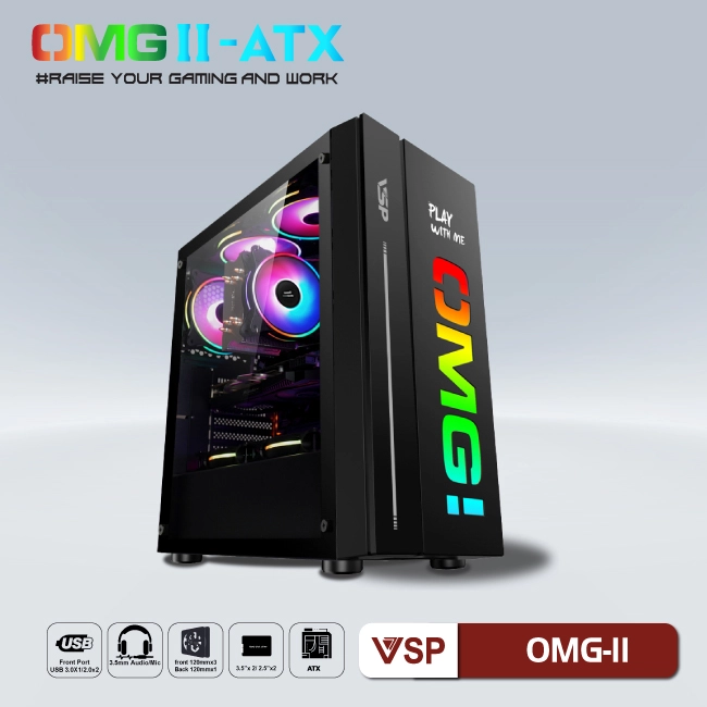 Thế Giới Số 365 | Case VSP LED Gaming OMG-II ATX - Đen