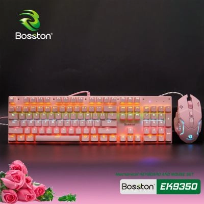 Thế Giới Số 365 | Combo bàn phím gaming mouse Bosston EK9350 PINK
