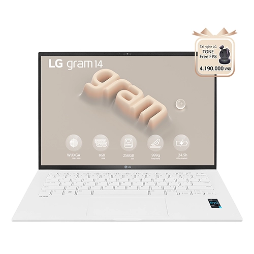 Thế Giới Số 365 | LG Gram 2023 14ZD90R-G.AX51A5 (Core i5-1340P | 8GB | 256GB | Intel Iris Xe | 14-inch WUXGA | No OS | Trắng)